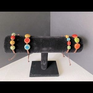 Unisex Vintage Ceramic Beaded Bracelet